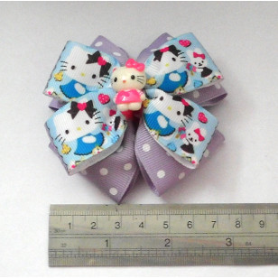 Hello Kitty Grosgrain Ribbon Girls Hair Bows  ( Hair Clip or Hair Band)